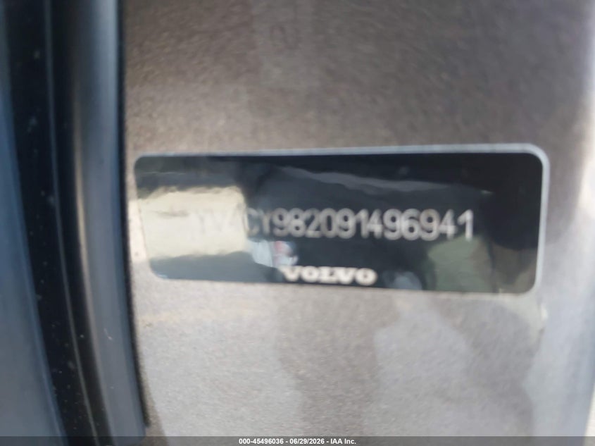 2009 Volvo Xc90 VIN YV4CY982091496941 IAAI salvage auction — FRONT END, Rebuildable (Florida), sold $300 on 2026-07-20 (photo 9)