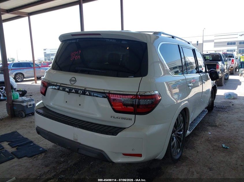 2021 Nissan Armada VIN JN8AY2DB1M9794467 IAAI salvage auction — FRONT END, Wait Title, sold $16,750 on 2026-09-01 (photo 4)