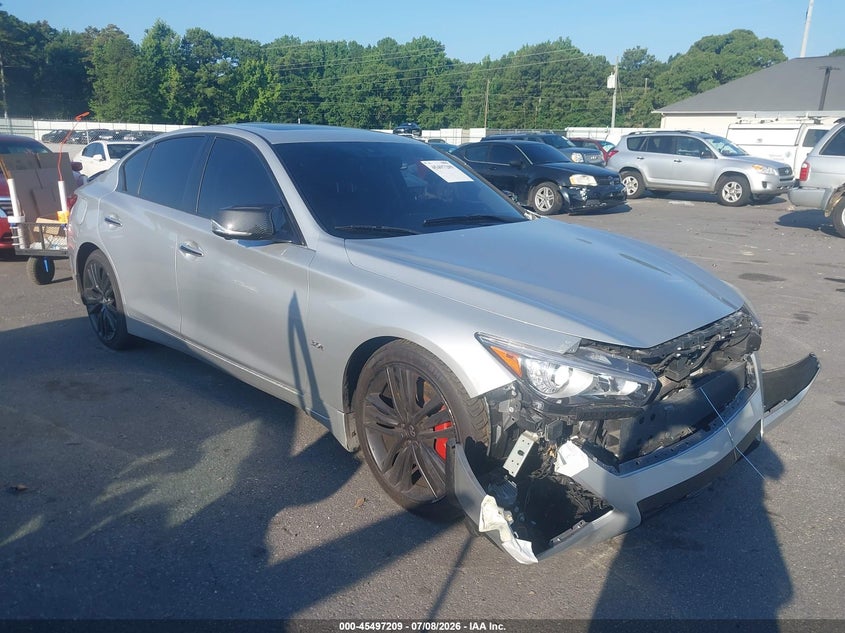 2019 Infiniti Q50 VIN JN1EV7AP0KM510844 IAAI salvage auction — FRONT END, Salvage Title, sold $1,950 on 2026-07-29 (photo 1)