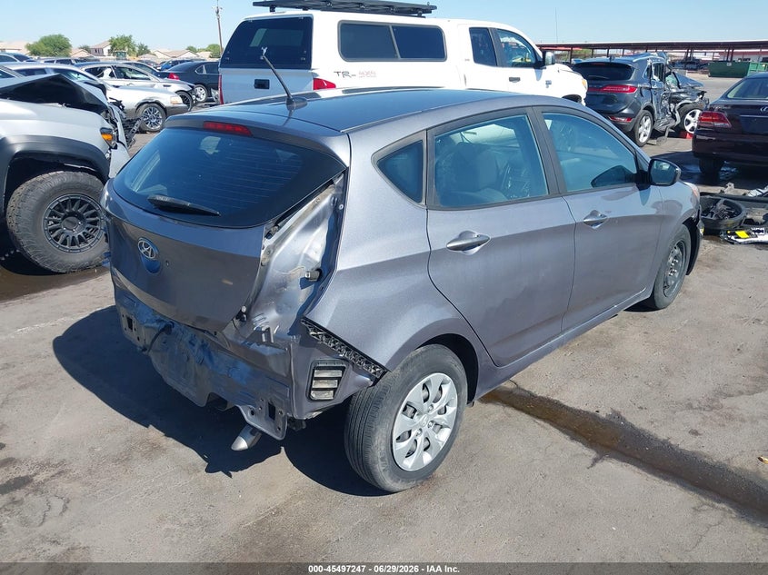 2017 Hyundai Accent VIN KMHCT5AEXHU326089 IAAI salvage auction — REAR END, Salvage (Arizona), sold $1,100 on 2026-07-10 (photo 4)