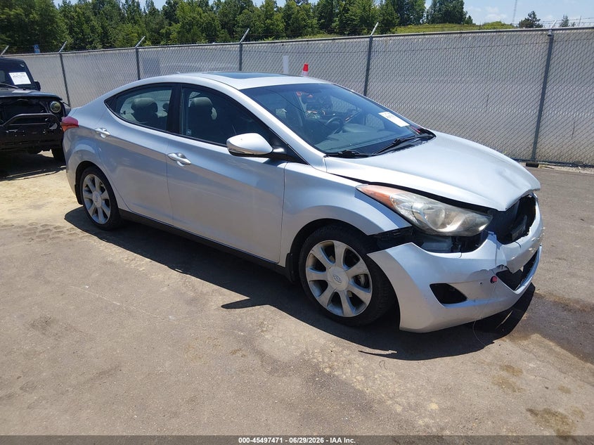 2013 Hyundai Elantra VIN KMHDH4AEXDU511821 IAAI salvage auction — FRONT END, Salvage Title, sold $850 on 2026-07-30 (photo 1)