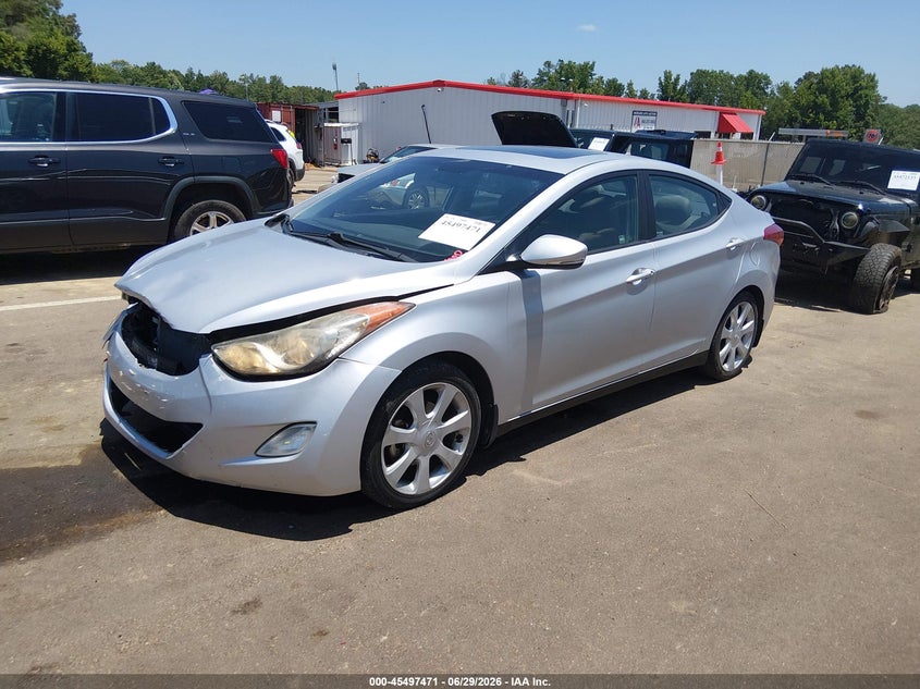 2013 Hyundai Elantra VIN KMHDH4AEXDU511821 IAAI salvage auction — FRONT END, Salvage Title, sold $850 on 2026-07-30 (photo 2)