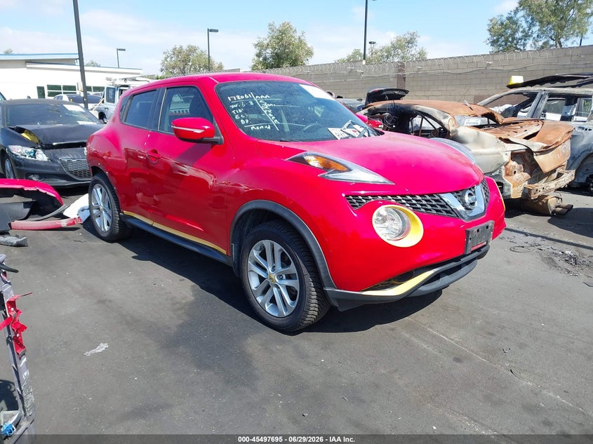 2016 Nissan Juke VIN JN8AF5MV0GT655200 IAAI salvage auction — REAR END, Salvage Certificate (California), sold $1,600 on 2026-07-10 (photo 1)