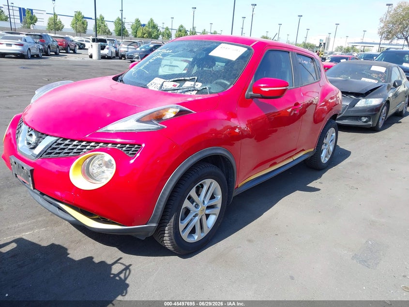 2016 Nissan Juke VIN JN8AF5MV0GT655200 IAAI salvage auction — REAR END, Salvage Certificate (California), sold $1,600 on 2026-07-10 (photo 2)