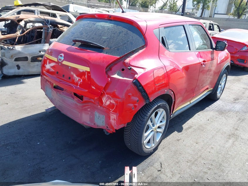 2016 Nissan Juke VIN JN8AF5MV0GT655200 IAAI salvage auction — REAR END, Salvage Certificate (California), sold $1,600 on 2026-07-10 (photo 4)