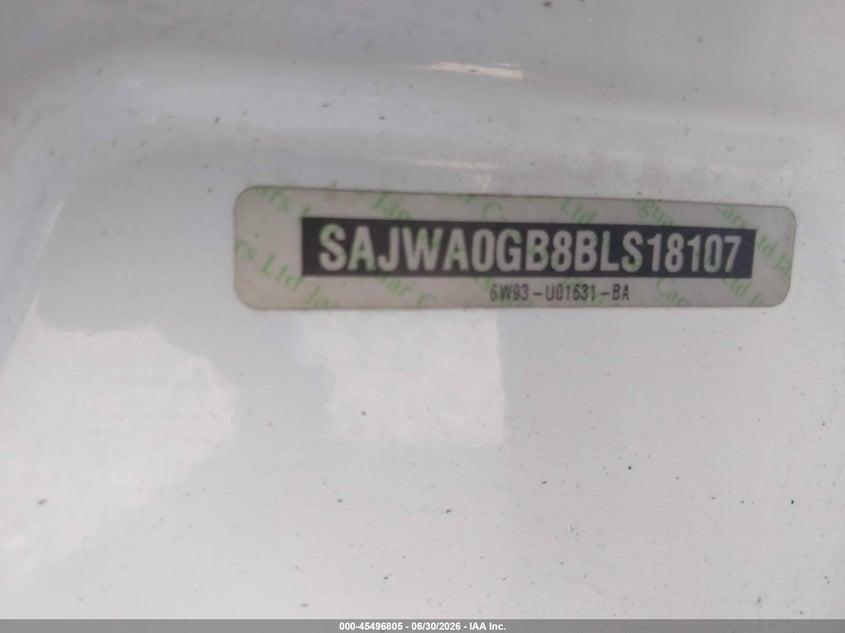 2011 Jaguar Xf VIN SAJWA0GB8BLS18107 IAAI salvage auction — NORMAL WEAR, Clear (Florida), sold $1,025 on 2026-07-14 (photo 9)