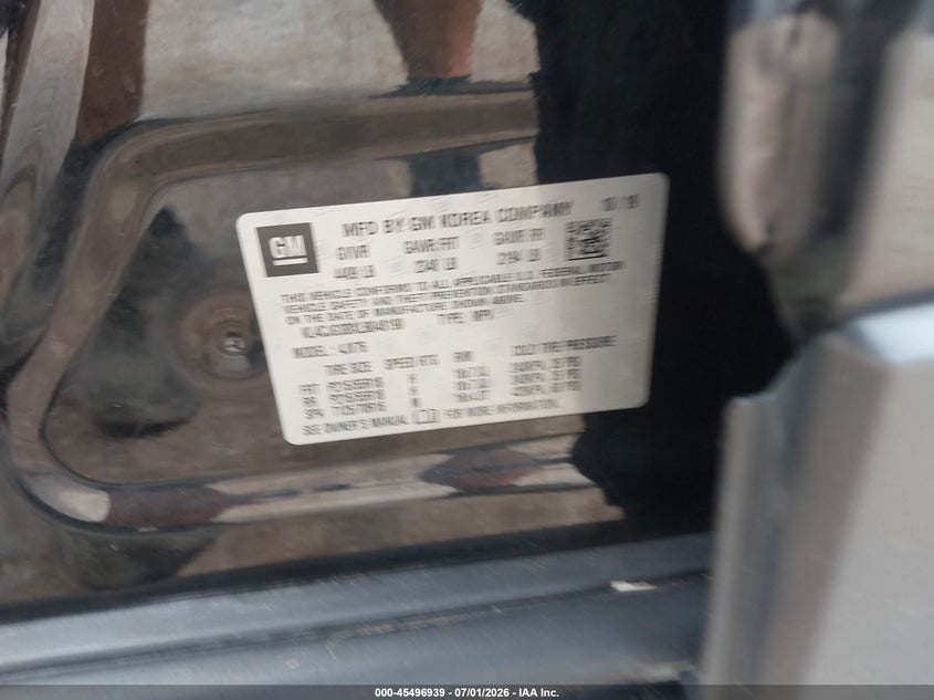2020 Buick Encore VIN KL4CJGSBXLB048190 IAAI salvage auction — FRONT & REAR, Salvage (Oklahoma), sold $2,400 on 2026-07-23 (photo 9)