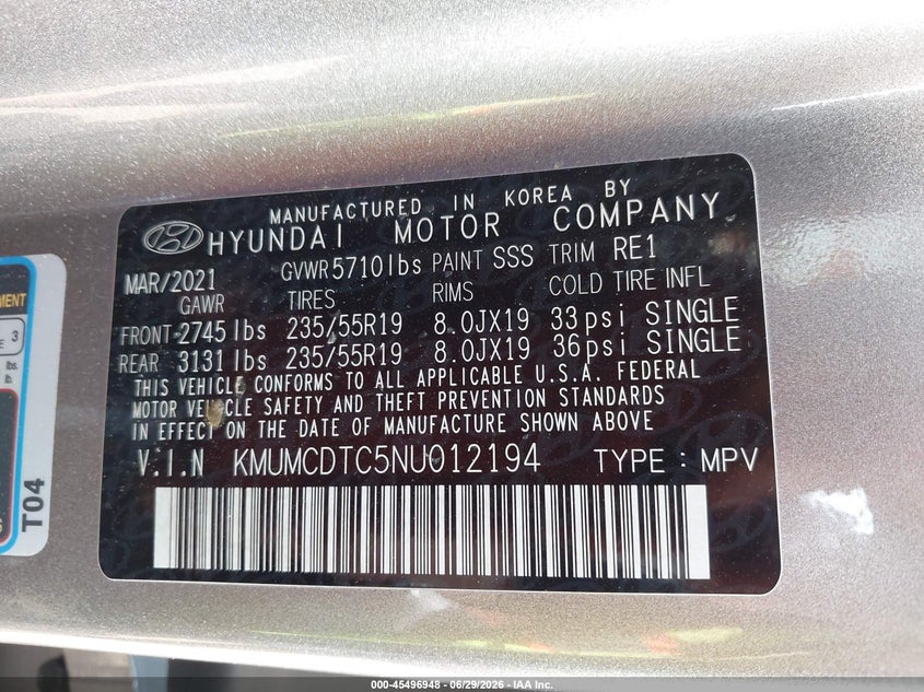 2022 Genesis Gv70 VIN KMUMCDTC5NU012194 IAAI salvage auction — RIGHT SIDE, Wait Title, sold $25 on 2026-09-02 (photo 9)