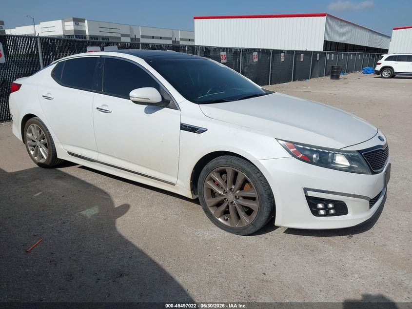 2015 Kia Optima VIN 5XXGR4A63FG404335 IAAI salvage auction — NORMAL WEAR, Original (Texas), sold $1,900 on 2026-07-21 (photo 1)