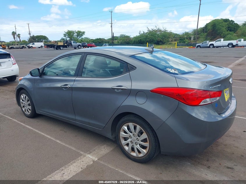 2012 Hyundai Elantra VIN 5NPDH4AE9CH119233 IAAI salvage auction — NORMAL WEAR, Clear (Hawaii), sold $125 on 2026-07-21 (photo 3)