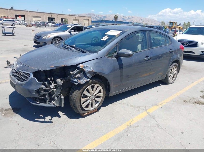 2016 Kia Forte VIN KNAFX4A66G5488851 IAAI salvage auction — LEFT FRONT, Salvage (California), sold $1,300 on 2026-07-13 (photo 2)
