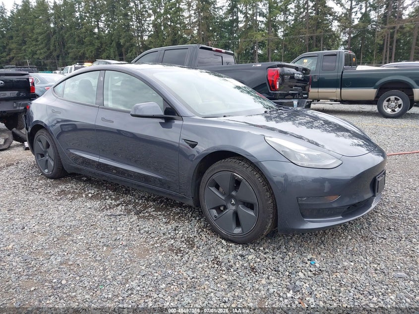 2023 Tesla Model 3 VIN 5YJ3E1EA7PF581160 IAAI salvage auction — REAR END, Bill Of Sale (Washington), sold $5,200 on 2026-07-22 (photo 1)