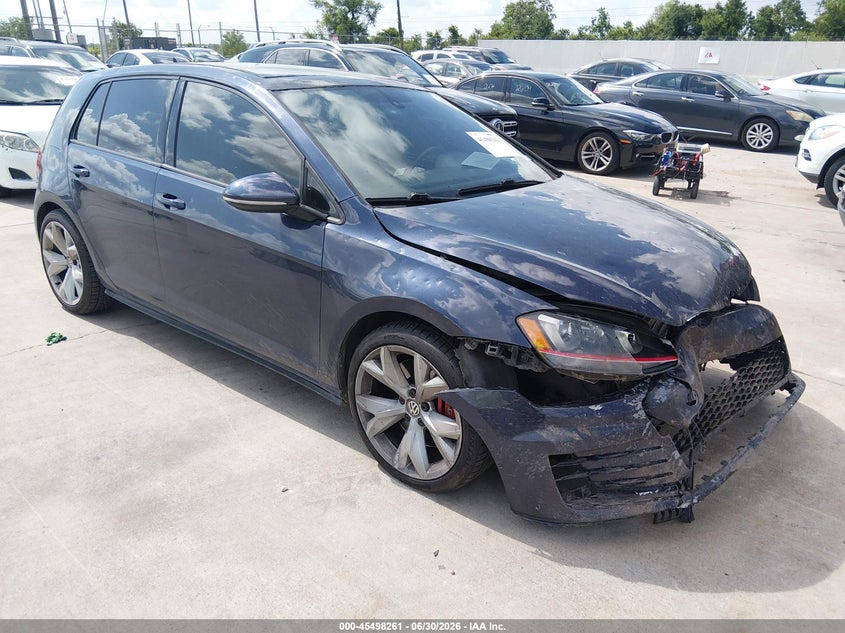 2017 Volkswagen Golf gti VIN 3VW547AU6HM072752 IAAI salvage auction — NORMAL WEAR, Original (Texas), sold $2,225 on 2026-07-10 (photo 1)