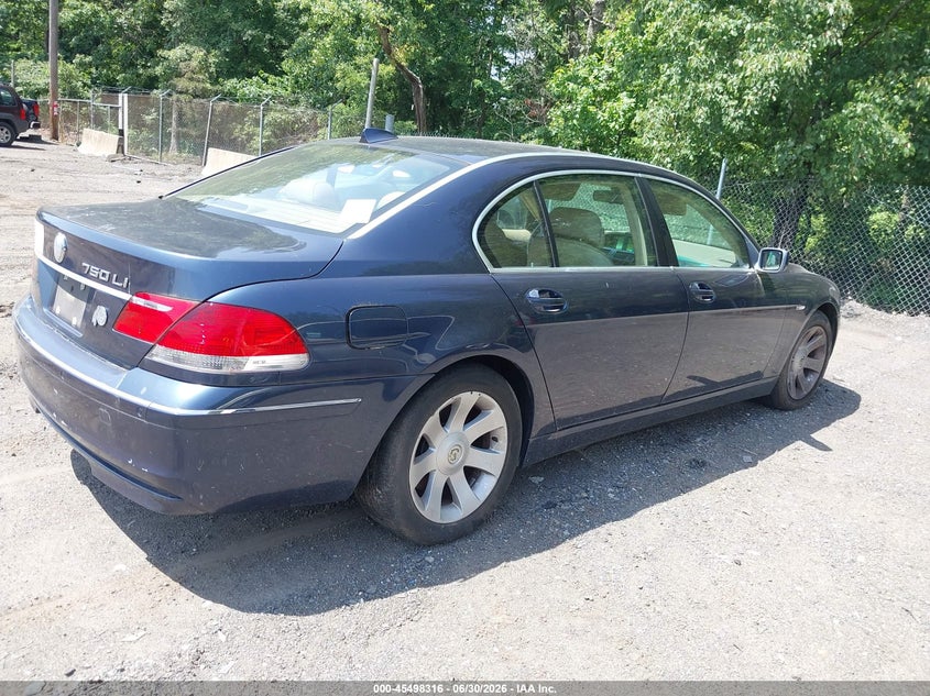 2006 BMW 7 series VIN WBAHN83536DT26836 IAAI salvage auction — UNKNOWN, Parts Only Bos (Maryland), sold $25 on 2026-07-15 (photo 4)