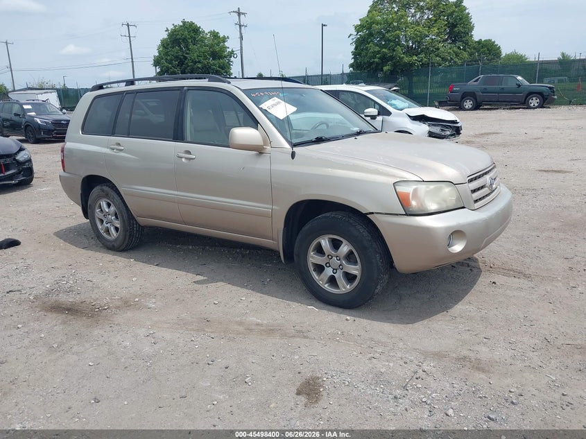 2006 Toyota Highlander VIN JTEEP21A260185273 IAAI salvage auction — NORMAL WEAR, Clear (Pennsylvania), sold $1,725 on 2026-07-17 (photo 1)
