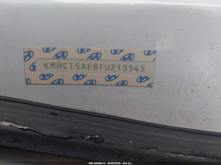 2015 Hyundai Accent VIN KMHCT5AE8FU213545 IAAI salvage auction — NORMAL WEAR, Repossession Paperwork (Georgia), sold $225 on 2026-07-21 (photo 9)