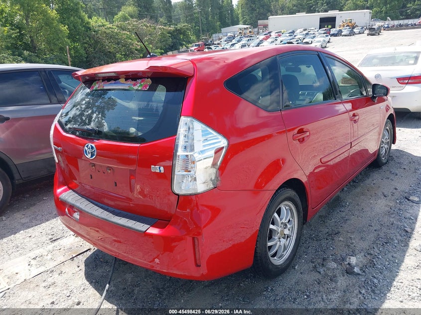 2012 Toyota Prius v VIN JTDZN3EUXC3109851 IAAI salvage auction — NORMAL WEAR, Repossession Paperwork (Georgia), sold $2,050 on 2026-07-21 (photo 4)