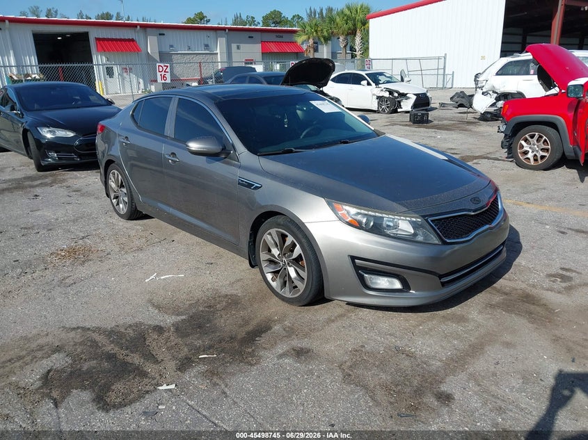 2014 Kia Optima VIN 5XXGR4A60EG336526 IAAI salvage auction — UNKNOWN, Rebuildable (Florida), sold $300 on 2026-07-21 (photo 1)