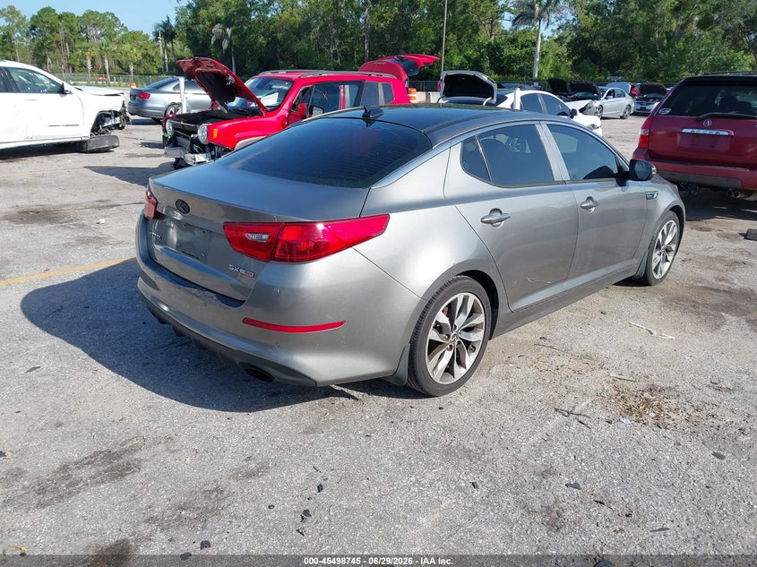 2014 Kia Optima VIN 5XXGR4A60EG336526 IAAI salvage auction — UNKNOWN, Rebuildable (Florida), sold $300 on 2026-07-21 (photo 4)