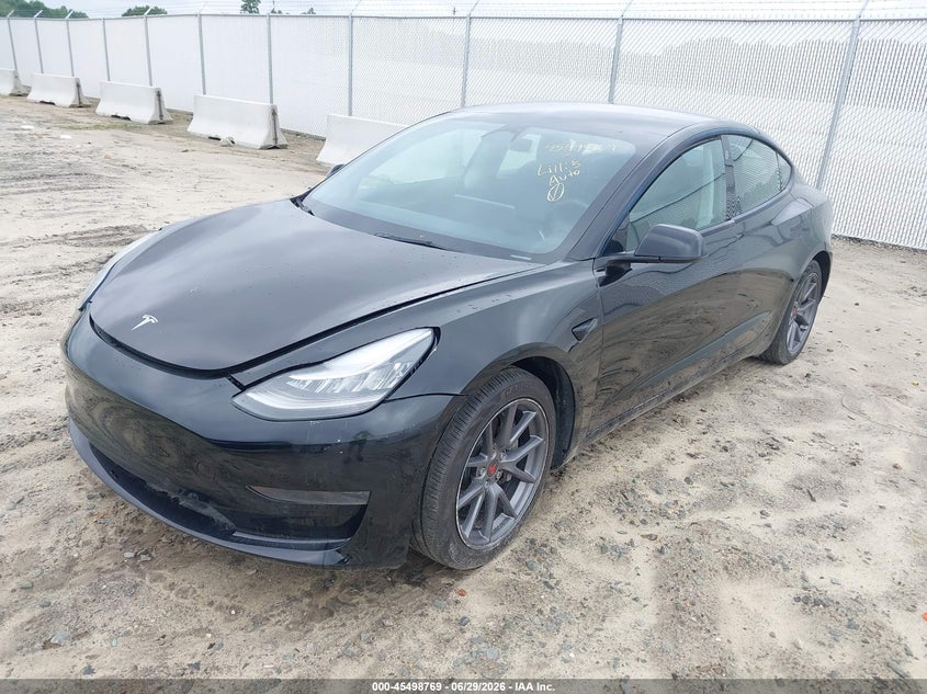 2021 Tesla Model 3 VIN 5YJ3E1EA0MF085984 IAAI salvage auction — RIGHT FRONT, Salvage (North Carolina), sold $9,000 on 2026-07-25 (photo 2)