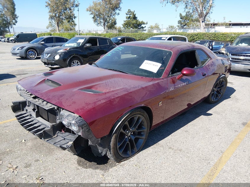 2021 Dodge Challenger VIN 2C3CDZFJ4MH683848 IAAI salvage auction — FRONT & REAR, Salvage Title, sold $13,100 on 2026-08-24 (photo 2)
