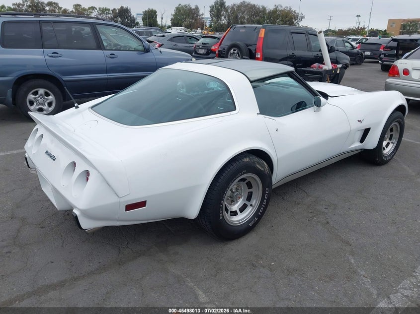 1978 Chevrolet Corvette VIN 00001Z87L8S402905 IAAI salvage auction — Burn Engine, Salvage (California), sold $25 on 2026-08-02 (photo 4)