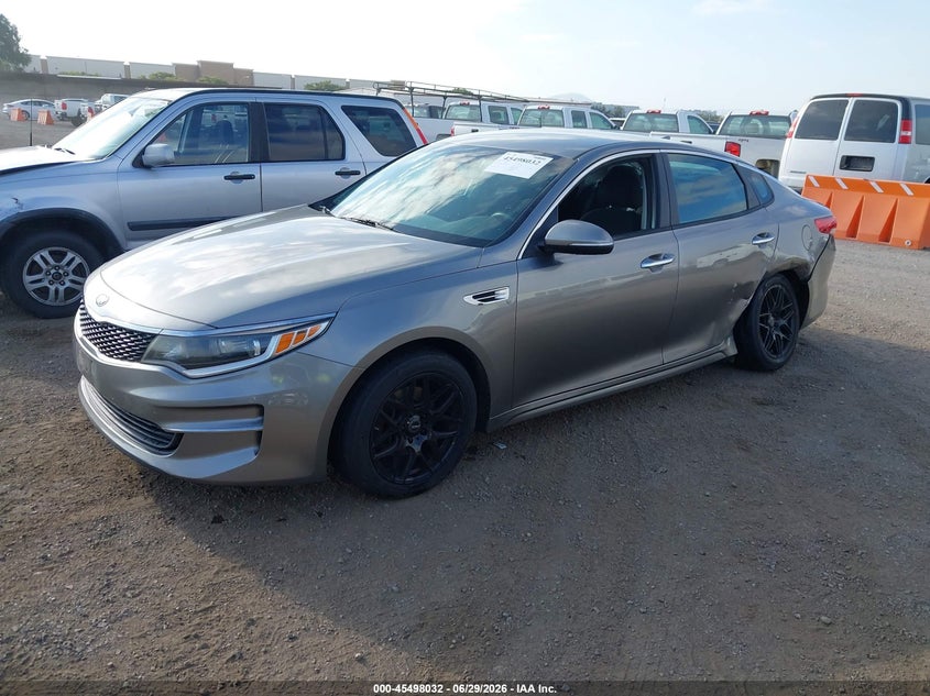 2016 Kia Optima VIN 5XXGT4L32GG090635 IAAI salvage auction — REAR END, Salvage (California), sold $1,825 on 2026-07-20 (photo 2)