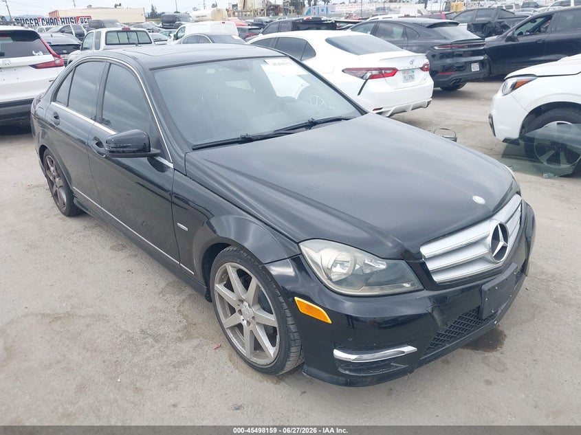 2012 Mercedes-benz C-klasse VIN WDDGF4HB3CR205411 IAAI salvage auction — LEFT SIDE, Salvage (California), sold $1,200 on 2026-07-29 (photo 1)