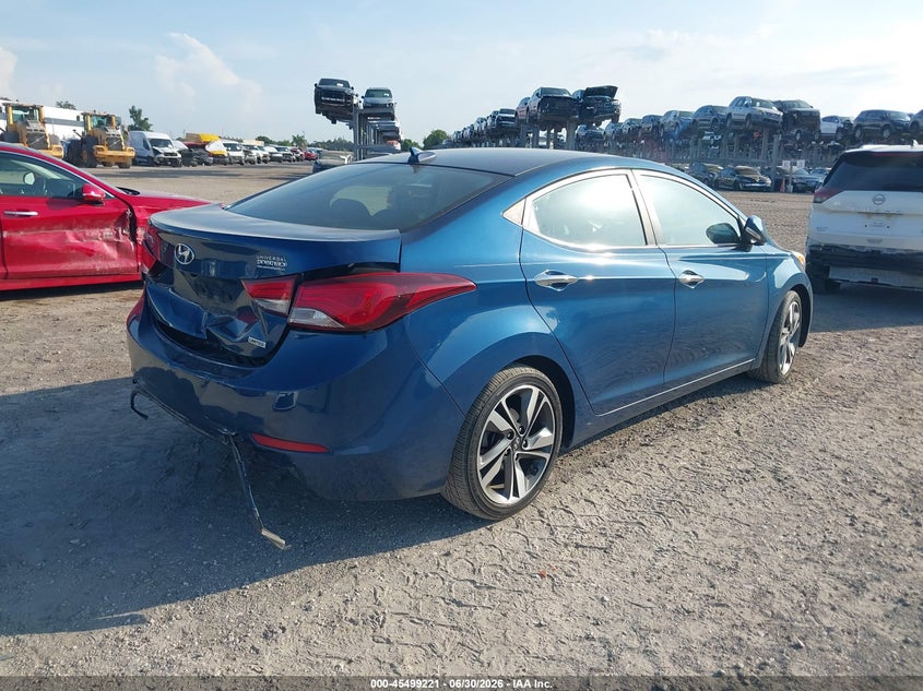 2016 Hyundai Elantra VIN KMHDH4AE0GU620907 IAAI salvage auction — REAR END, Rebuildable (Florida), sold $675 on 2026-07-21 (photo 4)