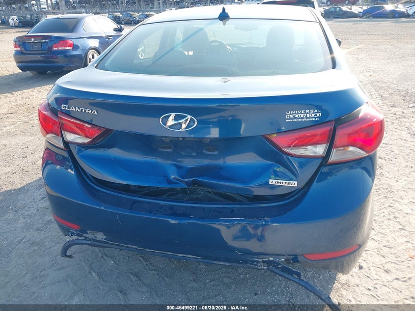 2016 Hyundai Elantra VIN KMHDH4AE0GU620907 IAAI salvage auction — REAR END, Rebuildable (Florida), sold $675 on 2026-07-21 (photo 6)