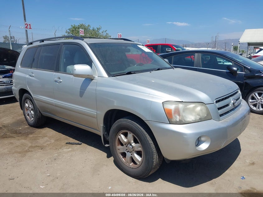 2007 Toyota Highlander VIN JTEDP21A070128938 IAAI salvage auction — NORMAL WEAR, Clear - Dealer Only (California), sold $675 on 2026-07-15 (photo 1)