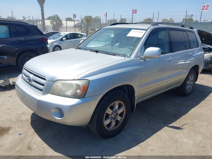 2007 Toyota Highlander VIN JTEDP21A070128938 IAAI salvage auction — NORMAL WEAR, Clear - Dealer Only (California), sold $675 on 2026-07-15 (photo 2)