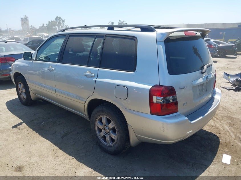 2007 Toyota Highlander VIN JTEDP21A070128938 IAAI salvage auction — NORMAL WEAR, Clear - Dealer Only (California), sold $675 on 2026-07-15 (photo 3)