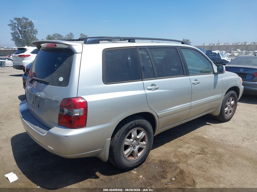 2007 Toyota Highlander VIN JTEDP21A070128938 IAAI salvage auction — NORMAL WEAR, Clear - Dealer Only (California), sold $675 on 2026-07-15 (photo 4)