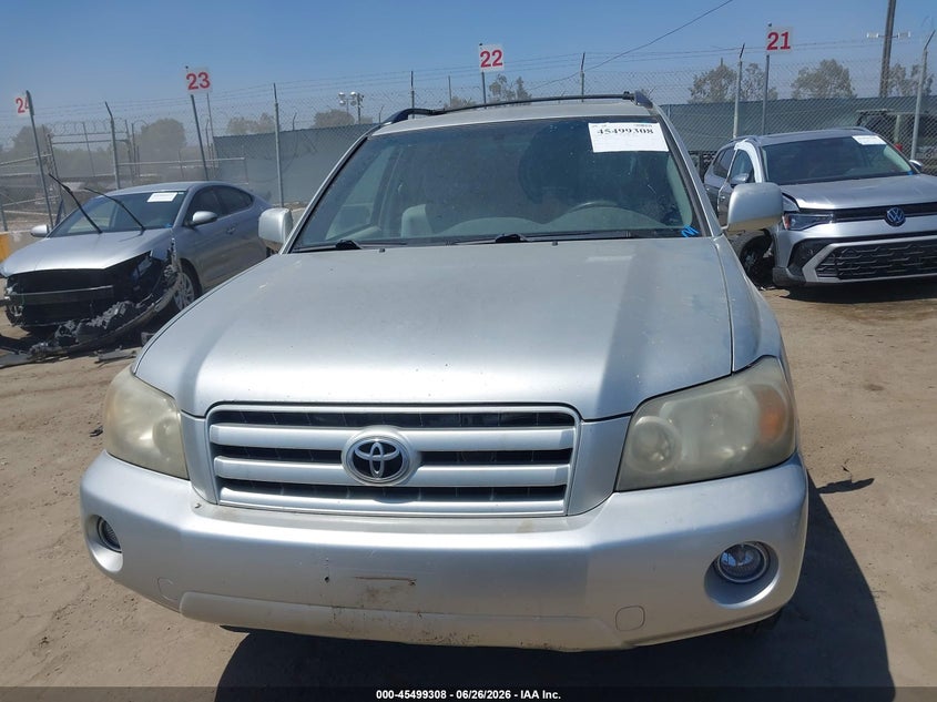 2007 Toyota Highlander VIN JTEDP21A070128938 IAAI salvage auction — NORMAL WEAR, Clear - Dealer Only (California), sold $675 on 2026-07-15 (photo 6)