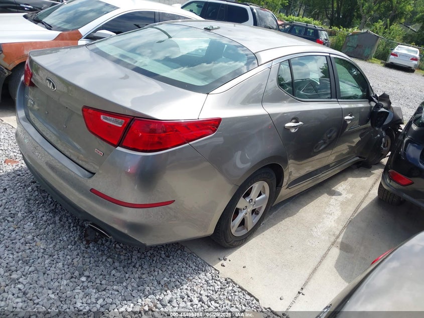 2014 Kia Optima VIN 5XXGM4A70EG320799 IAAI salvage auction — RIGHT FRONT, Clear (Tennessee), sold $1,400 on 2026-07-26 (photo 4)