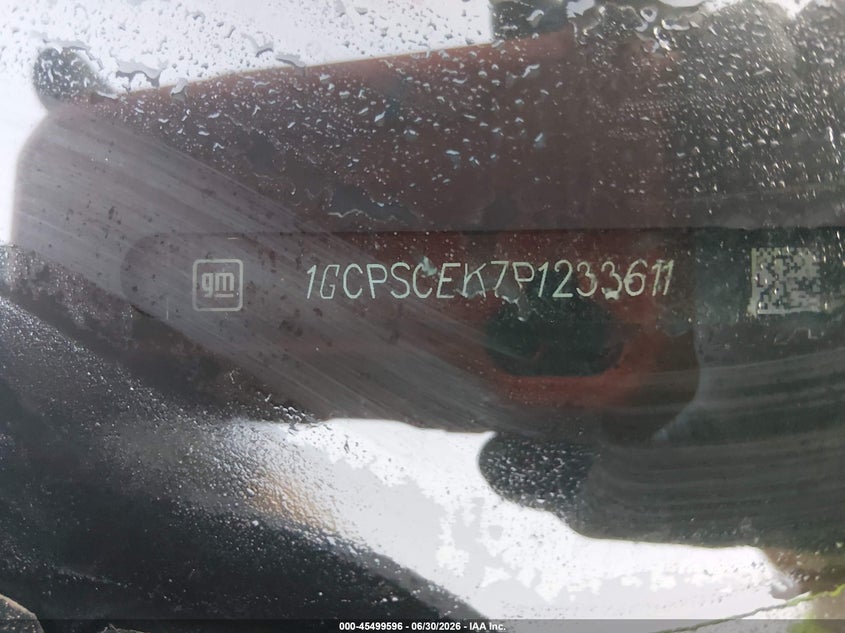 2023 Chevrolet Colorado VIN 1GCPSCEK7P1233611 IAAI salvage auction — SIDE, Salvage Title, sold $7,100 on 2026-07-29 (photo 9)