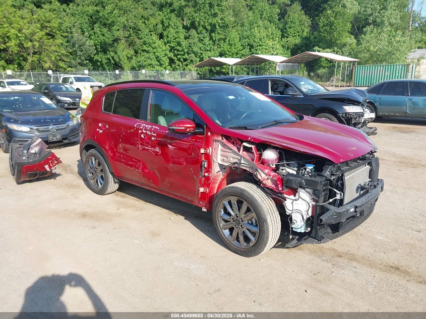 2021 Kia Sportage VIN KNDP63AC2M7891803 IAAI salvage auction — RIGHT FRONT, Salvage - Greater Than 75% (Maryland), sold $3,300 on 2026-07-21 (photo 1)