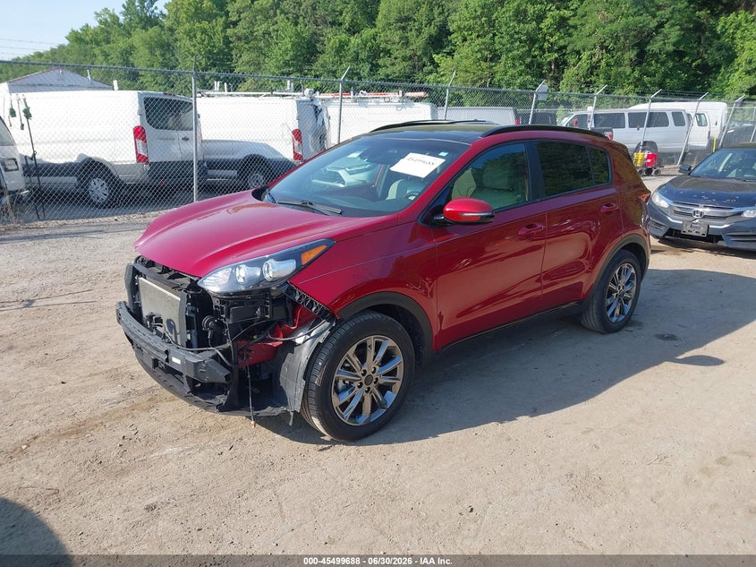 2021 Kia Sportage VIN KNDP63AC2M7891803 IAAI salvage auction — RIGHT FRONT, Salvage - Greater Than 75% (Maryland), sold $3,300 on 2026-07-21 (photo 2)