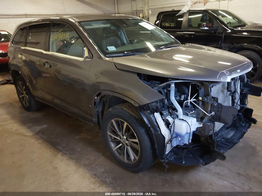 2019 Toyota Highlander VIN 5TDJZRFH5KS733852 IAAI salvage auction — ALL OVER, Salvage (Minnesota), sold $7,100 on 2026-08-02 (photo 1)