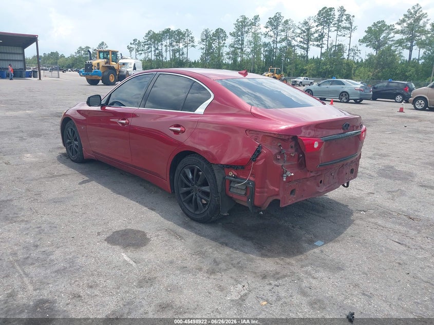 2014 Infiniti Q50 VIN JN1BV7AR2EM695410 IAAI salvage auction — REAR END, Rebuildable (Florida), sold $1,950 on 2026-07-18 (photo 3)