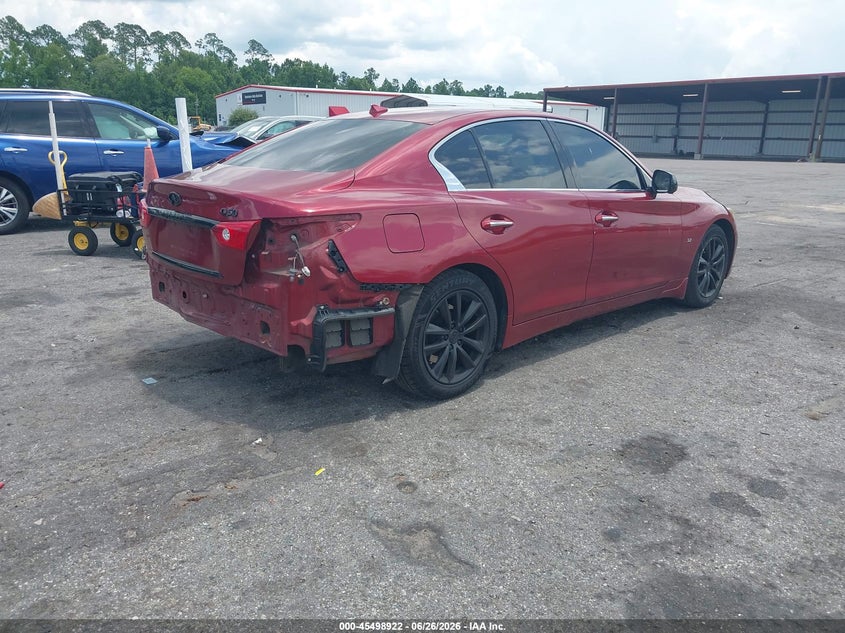 2014 Infiniti Q50 VIN JN1BV7AR2EM695410 IAAI salvage auction — REAR END, Rebuildable (Florida), sold $1,950 on 2026-07-18 (photo 4)