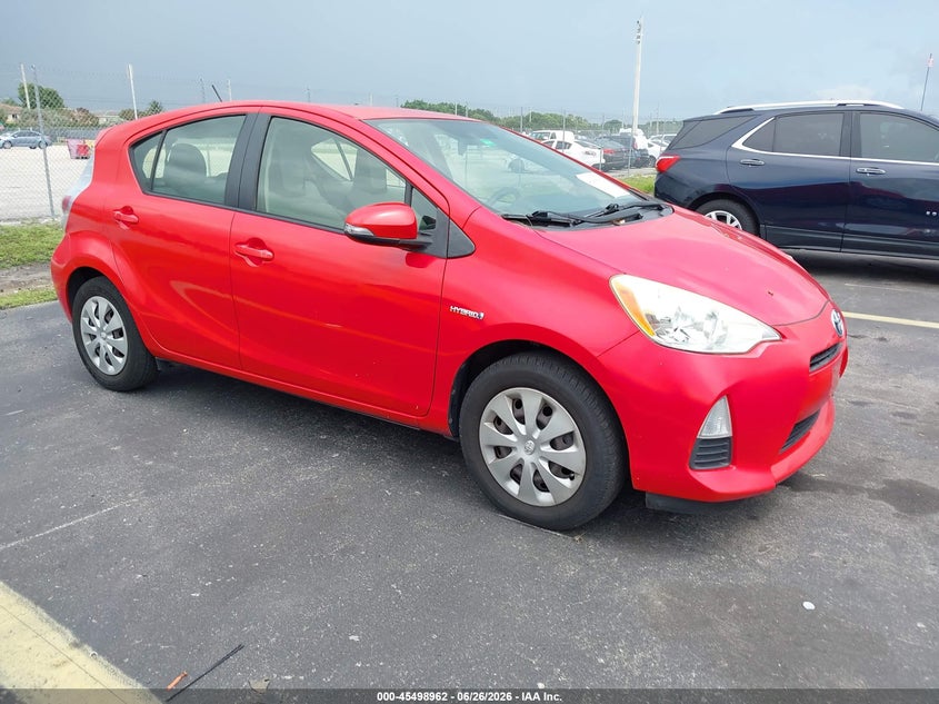 2014 Toyota Prius c VIN JTDKDTB36E1083182 IAAI salvage auction — LEFT FRONT, Rebuildable (Florida), sold $1,500 on 2026-07-30 (photo 1)