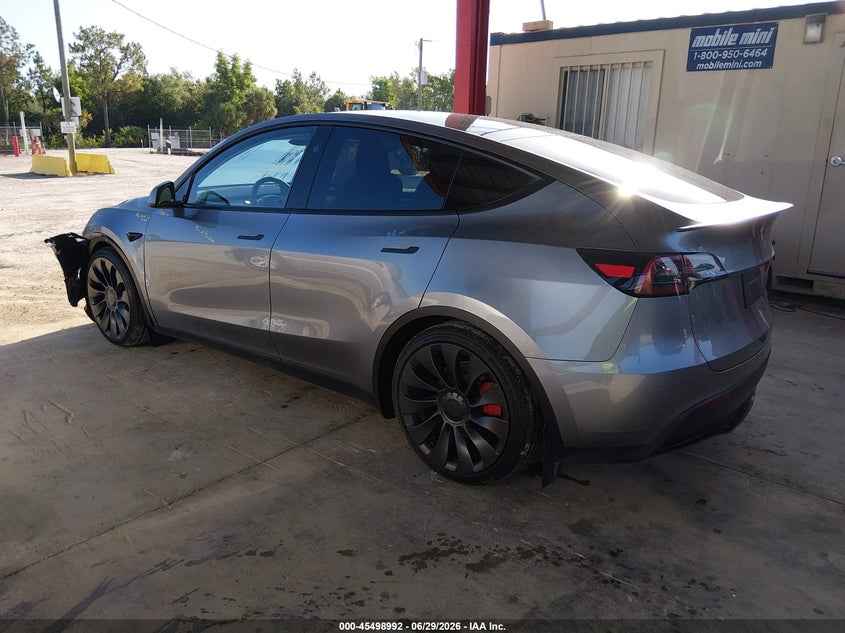 2025 Tesla Model y VIN 7SAYGDEF5SA363076 IAAI salvage auction — LEFT FRONT, Salvage Title, sold $2,050 on 2026-07-31 (photo 3)