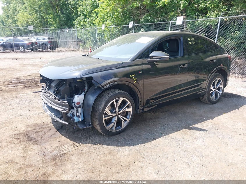 2023 Audi Q4 sportback e-tron VIN WA142BFZ1PP069076 IAAI salvage auction — FRONT END, Salvage - Greater Than 75% (Maryland), sold $14,500 on 2026-07-30 (photo 2)