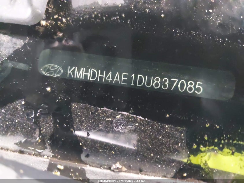 2013 Hyundai Elantra VIN KMHDH4AE1DU837085 IAAI salvage auction — THEFT, Clear (Virginia), sold $1,100 on 2026-07-19 (photo 9)