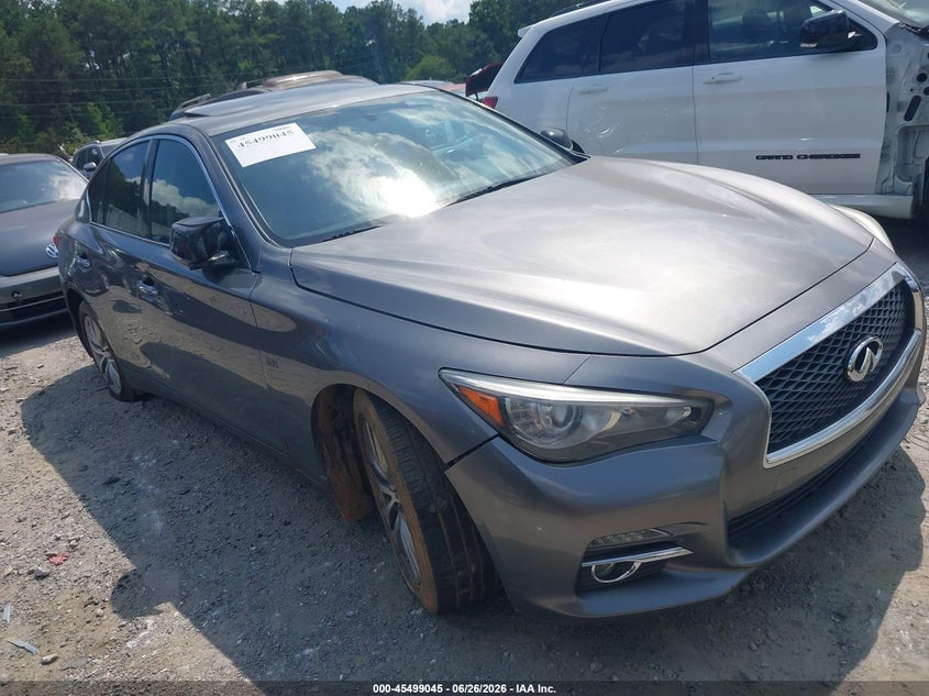 2016 Infiniti Q50 VIN JN1EV7AR9GM345305 IAAI salvage auction — FRONT & REAR, Repossession Paperwork (Georgia), sold $550 on 2026-07-21 (photo 1)