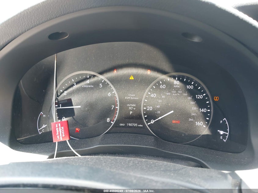2015 Lexus ES VIN JTHBK1GG9F2166704 IAAI salvage auction — FRONT & REAR, Salvage (Mississippi), sold $2,900 on 2026-07-29 (photo 7)