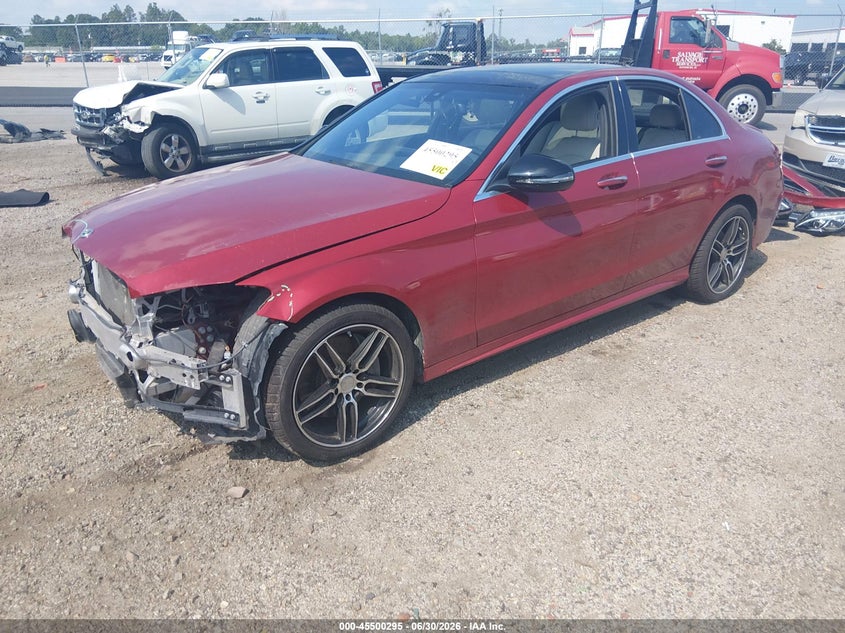 2018 Mercedes-benz C class VIN 55SWF4KBXJU274015 IAAI salvage auction — FRONT END, Clear (South Carolina), sold $7,800 on 2026-08-12 (photo 2)