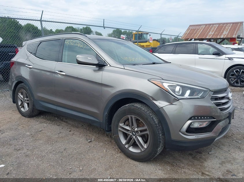 2018 Hyundai Santa fe VIN 5XYZUDLB6JG535846 IAAI salvage auction — LEFT REAR, Mv-907A (New York), sold $725 on 2026-07-23 (photo 1)